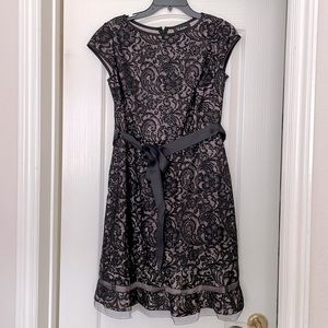S.L Fashions Black Sparkling Ruffle Dress